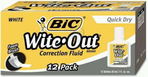 Case of BIC Wite-Out® Brand Quick Dry Correction Fluid White, 20 ml (12 Pack)