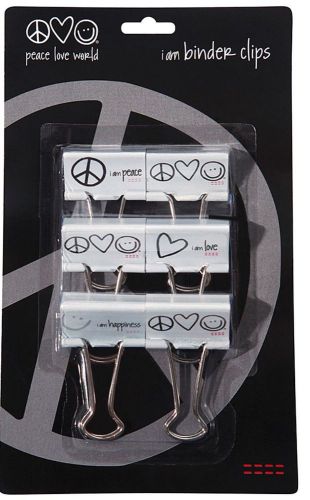Peace Love World Stationery-One Jumbo Paper Clipsand One Binder Clips pack