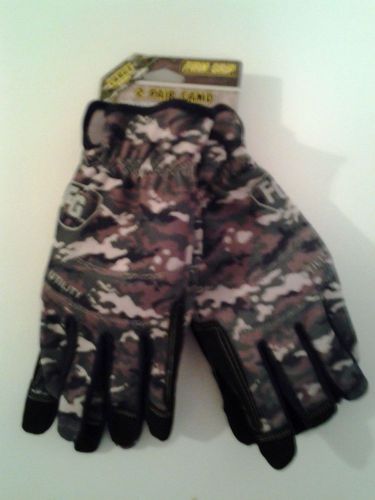 Firm Grip 2 Pair Camo High Performance Utility Gloves Size Large (New)