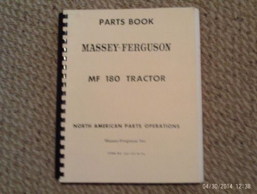 MASSEY FERGUSON 180 TRACTOR PARTS BOOK