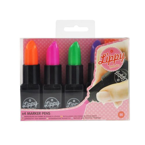 Lippy Markers. Lipstick Shaped Highlighters. Set of 4.