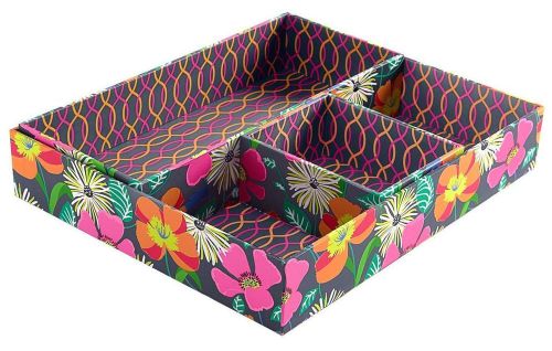 Vera Bradley Jazzy Blooms DRAWER ORGANIZER Set of 3 Boxes Different Sizes NEW