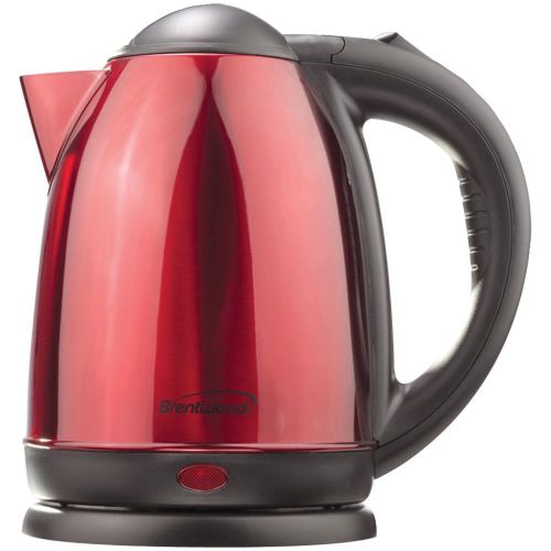 Brentwood 1.5 Liter Stainless Steel Electric Cordless Tea Kettle (red)