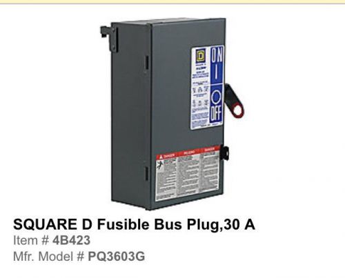 Square d fusible bus plug, 30a for sale