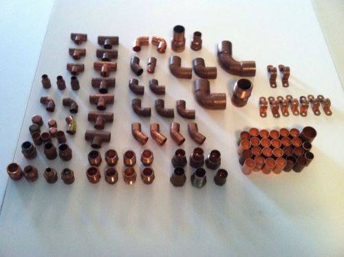 Copper Pipe Fittings Assorted Lot 100 Pcs