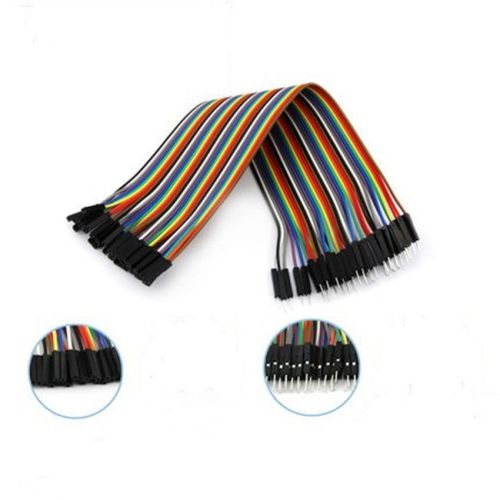 40PCS 1P-1P Pin connector female to Male 2.54mm Dupont wire 20cm color cable