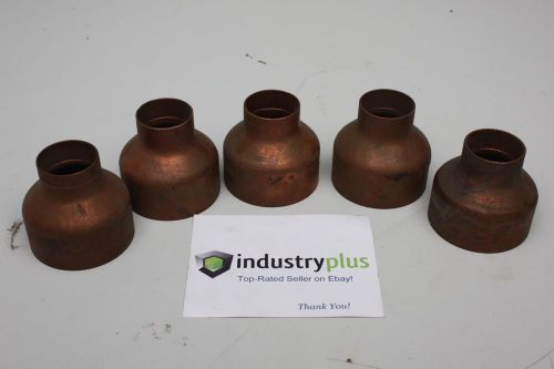 Lot of 5  3&#034; x 1-1/2&#034; Copper Reducer Coupling Bell Coupler fitting Streamline