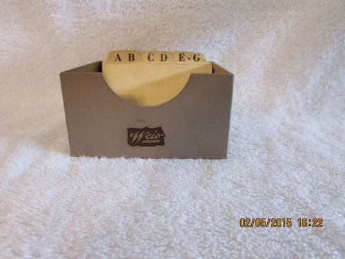 VINTAGE WEIS TOLEDO, OHIO BUSINESS CARD HOLDER WITH INDEX DIVIDERS