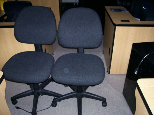 12 Charcoal Gray cloth office chairs with no arms
