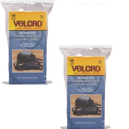 Velcro reusable self-gripping cable ties, 0.5 inches x 8 inches long, black, new for sale