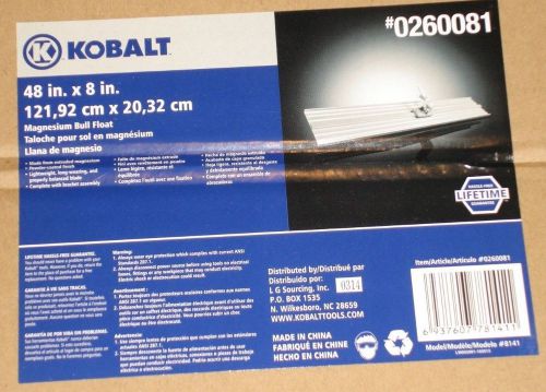 LOT OF 2! Kobalt 48-in x 8-in Magnesium Alloy Concrete Float New!