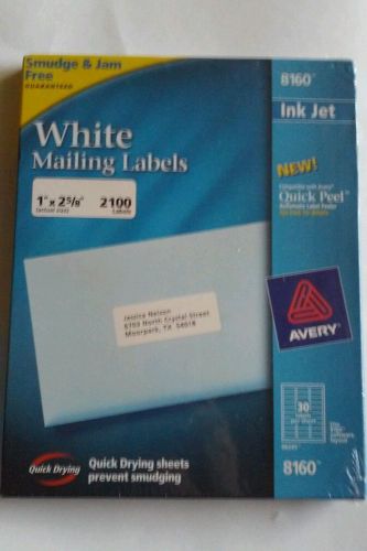 One Pack of Avery white mailing labels 8160 Ink Jet~2100 labels