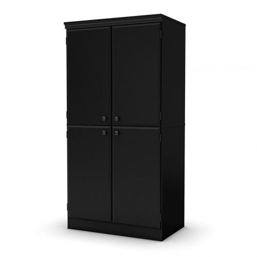 South shore morgan collection storage cabinet pure black - 7270971 for sale