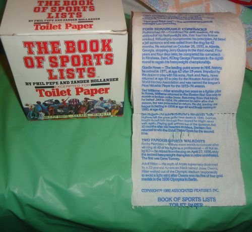 RARE~ 1980THE BOOK OF LISTS TOILET PAPER WITH ORIGINAL BOX