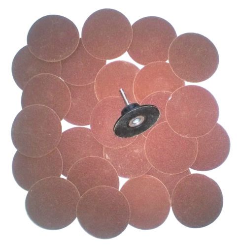 25 pc 3&#034; Roll Lock Type R Sanding Disc Roloc With Mandrel 180 GRIT