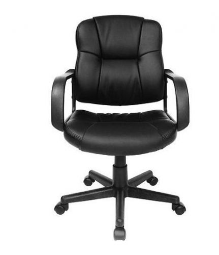 Relax 2-Motor Mid-Back Leather Office Massage Lumbar Chair BLACK Decor Executive