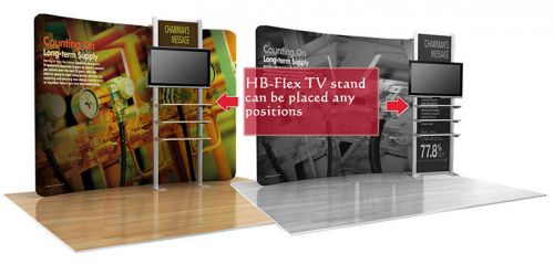 Trade Show Fabric waveline pop-up Booth 10ft with TV support display shelves