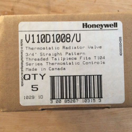Two Honeywell V110D1008/U 3/4&#034; Thermostatic Radiator Calves NIB