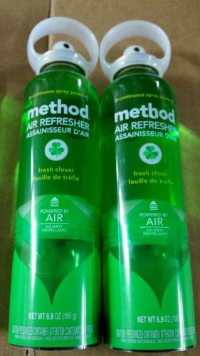 2 Method Air Refresher, Fresh Clover, 6.9 oz Aerosol - MTH01419EA Free Shipping