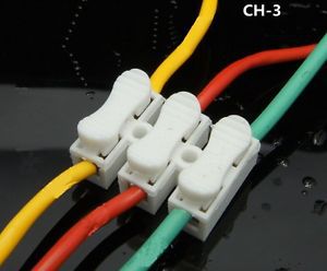 20Pcs 10A 3 Way LED Ceiling Quick Fix Spring Clamp Terminal Block Connector