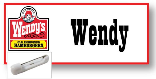 1 NAME BADGE FUNNY HALLOWEEN COSTUME WENDY OF WENDYS BURGERS PIN FREE SHIPPING