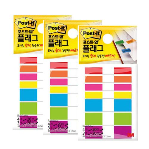 3M Post-it Flag 683-rainbow 3packs  420 Sheets bookmark point Sticky Note