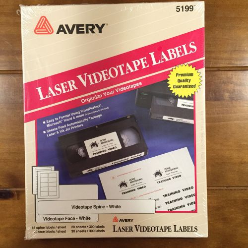 4 New Packs Avery 5199 Video Tape Laser Labels 300 Face 300 Spine Per Pack White