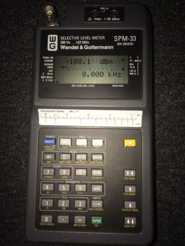 Wandel &amp; Goltermann Selective Level Meter SPM -33 Spm33