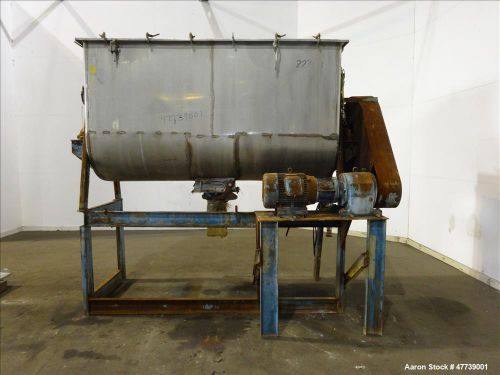 Used- Double Spiral Ribbon Blender, Approximate 70 Cubic Feet, 304 Stainless Ste