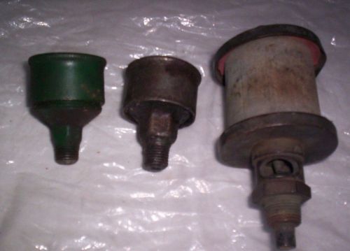 3 Vintage Brass Antique Oiler Grease Cups for Hit And Miss Engines / Machines