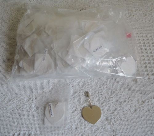 Lot 100 Silver Tone Heart Engraving Plates Tags Crafts Charms Zipper Pulls