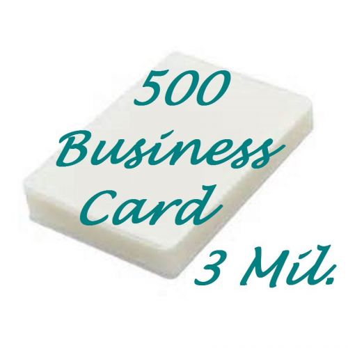 500- Business Card Laminating Laminator Pouches Sheets 3 mil... 2-1/4 x 3-3/4
