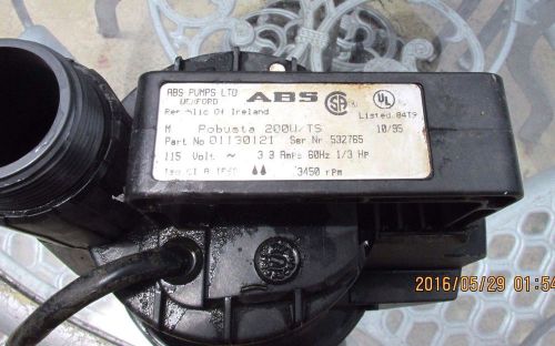 Abs robusta 200 ts sump pump 115 volt 1/3 hp for sale