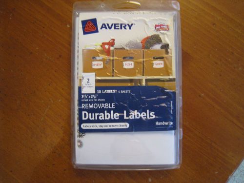 2 Brand New Packs Avery Removable Durable Labels 10 Packs