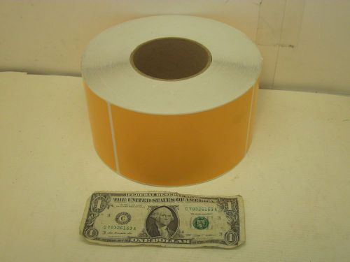 NEW CASE OF 4 ROLLS ORANGE THERMAL TRANSFER LABELS 4&#034; X 6&#034; 1000 PER ROLL 3&#034; CORE