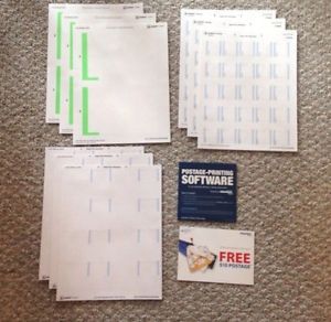 Avery Stamps.com Kit Stamp Sheets 3-part Shipping Labels CD + Free $10 Postage