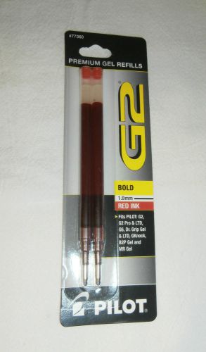Pilot G2 Gel Ink Refills Bold RED 2/PK 1.0mm  #77360 Hard to Find BOLD RED INK