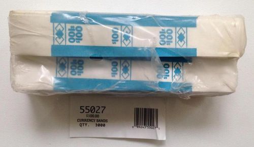 1000 Self-Sealing $100 BLUE CURRENCY STRAPS Bands NEW