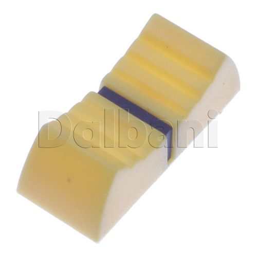 6pcs @$2.50 HJ-205 New Mixer Fader Slider Knob Yellow with Black Stripe 4 mm