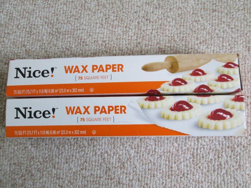 Nice Wax Paper (75.7 Sq Ft x 11.9 in) Microwave Safe 2 Pack