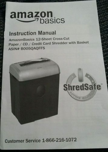 Amazon Basics 12 Sheet Cross Cut Paper CD and Credit Card Shredder Black Case