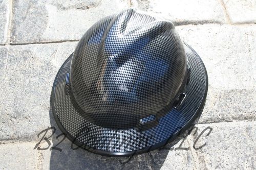 Msa v-gard hard hat w/fas-trac carbon fiber hydrographic print osha/csa for sale