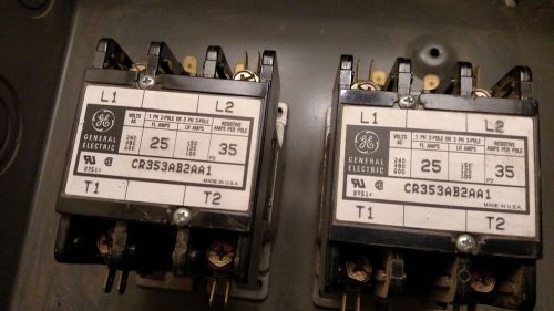 GE General Electric CR353AB2AA1 Contactor 2-3Pole 1-3 Phase 25Amp 240V 2 Total