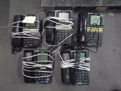 LOT OF 5 PANASONIC 22-KEY DIGITAL LARGE LCD BLACK BUSINESS PHONE, HAC VB-44225-B