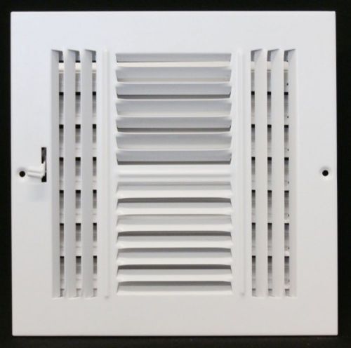 12w&#034; x 12h&#034; Fixed Stamp 4-Way AIR SUPPLY DIFFUSER, HVAC Duct Cover Grille White