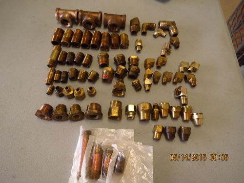 Huge lot of brass pipe fittings - various sizes, most new, some used for sale