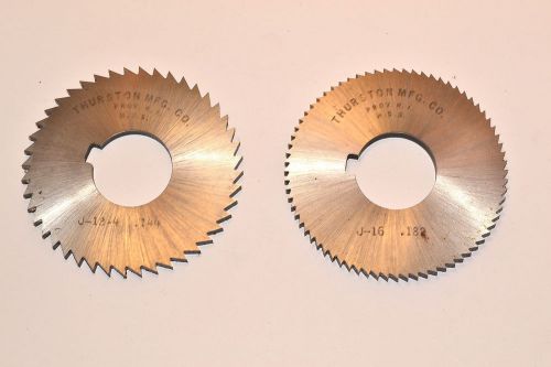 2 nos thurston  hss screw slotting saws j16 &amp; j18-4 ( 2-3/4&#034; dia x 1&#034; hole ) for sale