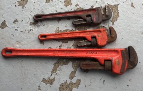 LOT OF 3 - HEAVY DUTY PIPE WRENCH  1-24&#034; 2-14&#034; Wrench RIDGID