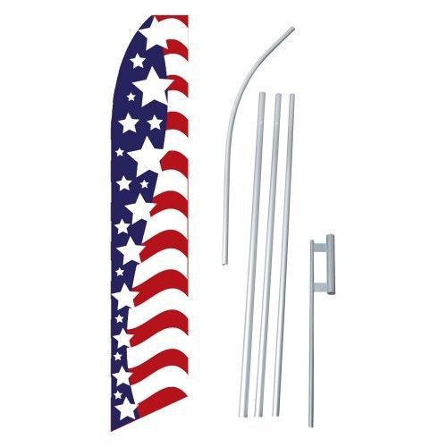 1 Stars Stripes RWB Flag Swooper Feather Sign Banner 15&#039; Kit made in USA (one)