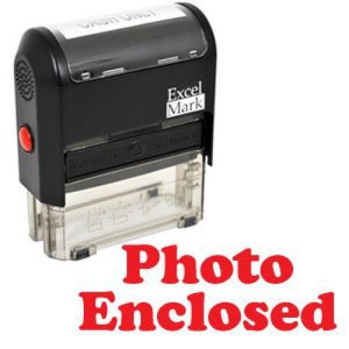 ExcelMark PHOTO ENCLOSED Self Inking Rubber Stamp - Red Ink (42A1539WEB-R)